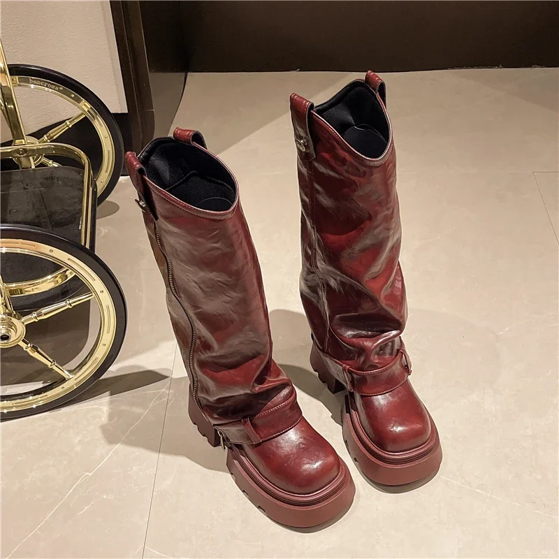 Women's Boots 2025 New Style Retro High Western Boots for Autumn and Winter Fashion Versatile Female Knight Boots Women's Boots 2025 New Style Retro High Western Boots for Autumn and Winter Fashion Versatile Female Knight Boots