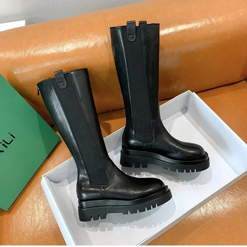 Platform Women Knight Long Boots Fashion Warm Fur Shoes Autumn Winter Square Heels Ladies Knee High Booties Platform Women Knight Long Boots Fashion Warm Fur Shoes Autumn Winter Square Heels Ladies Knee High Booties