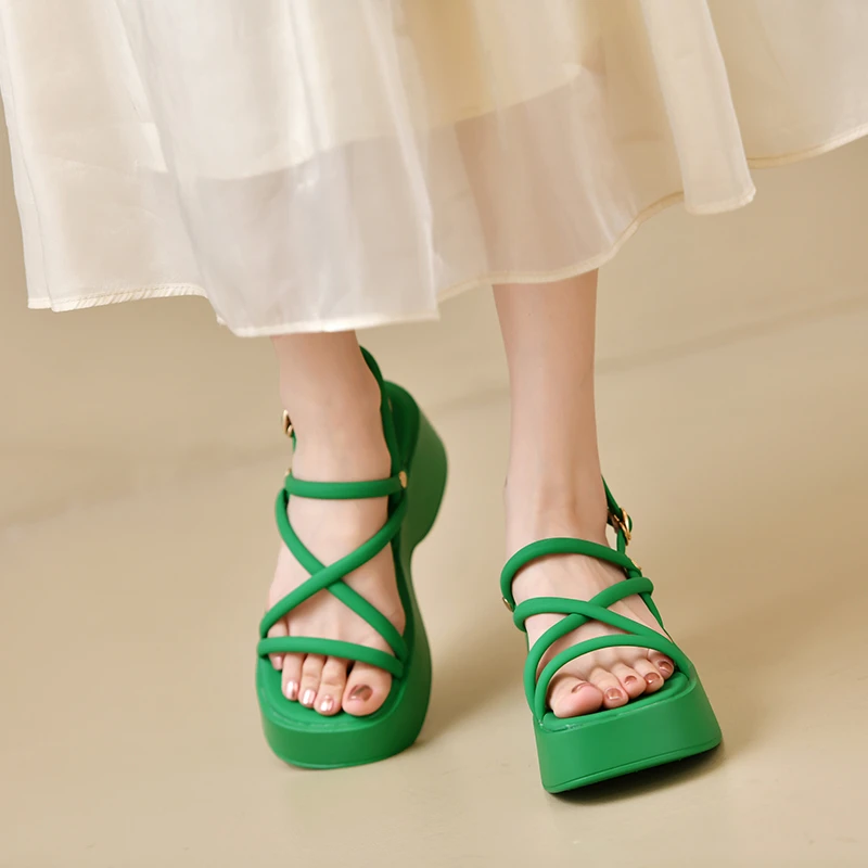Cross Strap Platform Sandals for Women Summer 2023 Thick Bottom Gladiator Shoes Woman Casual Non-Slip Wedge Sandalias Mujer Cross Strap Platform Sandals for Women Summer 2023 Thick Bottom Gladiator Shoes Woman Casual Non-Slip Wedge Sandalias Mujer