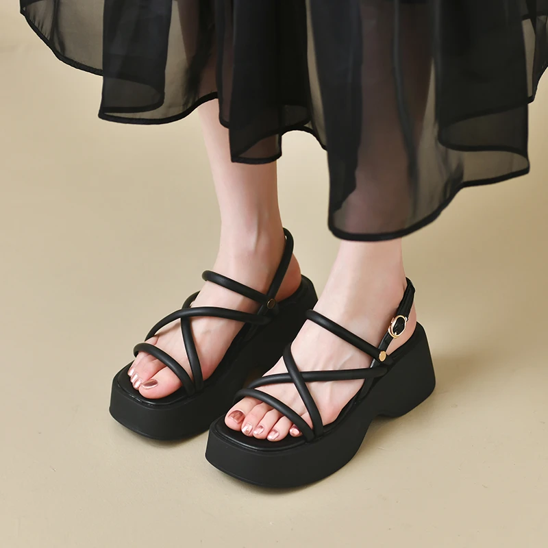 Cross Strap Platform Sandals for Women Summer 2023 Thick Bottom Gladiator Shoes Woman Casual Non-Slip Wedge Sandalias Mujer Cross Strap Platform Sandals for Women Summer 2023 Thick Bottom Gladiator Shoes Woman Casual Non-Slip Wedge Sandalias Mujer