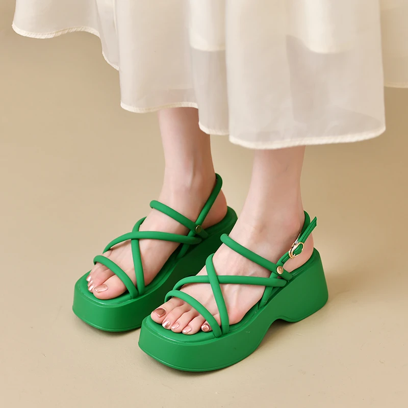 Cross Strap Platform Sandals for Women Summer 2023 Thick Bottom Gladiator Shoes Woman Casual Non-Slip Wedge Sandalias Mujer Cross Strap Platform Sandals for Women Summer 2023 Thick Bottom Gladiator Shoes Woman Casual Non-Slip Wedge Sandalias Mujer