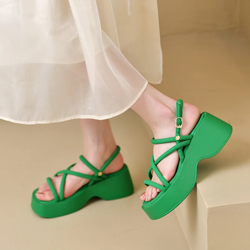 Cross Strap Platform Sandals for Women Summer 2023 Thick Bottom Gladiator Shoes Woman Casual Non-Slip Wedge Sandalias Mujer Cross Strap Platform Sandals for Women Summer 2023 Thick Bottom Gladiator Shoes Woman Casual Non-Slip Wedge Sandalias Mujer