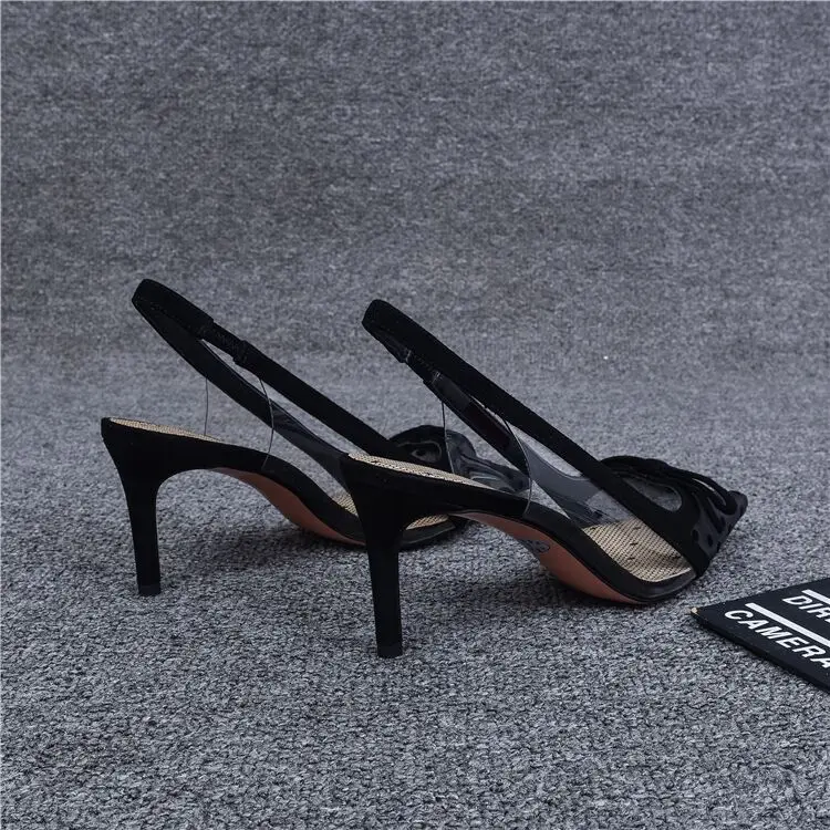 Women's Pumps Shoes Summer Fashion Pointy Bow Mesh Breathable Stiletto Heel Shallow Sandals Women Zapatos De Mujer Talon Femme