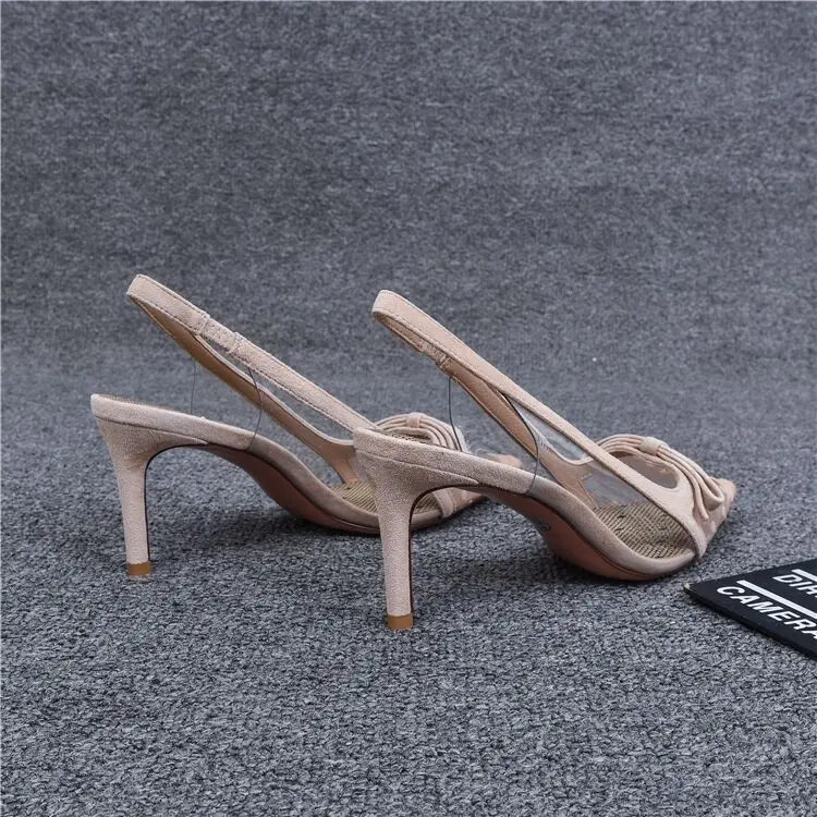 Women's Pumps Shoes Summer Fashion Pointy Bow Mesh Breathable Stiletto Heel Shallow Sandals Women Zapatos De Mujer Talon Femme