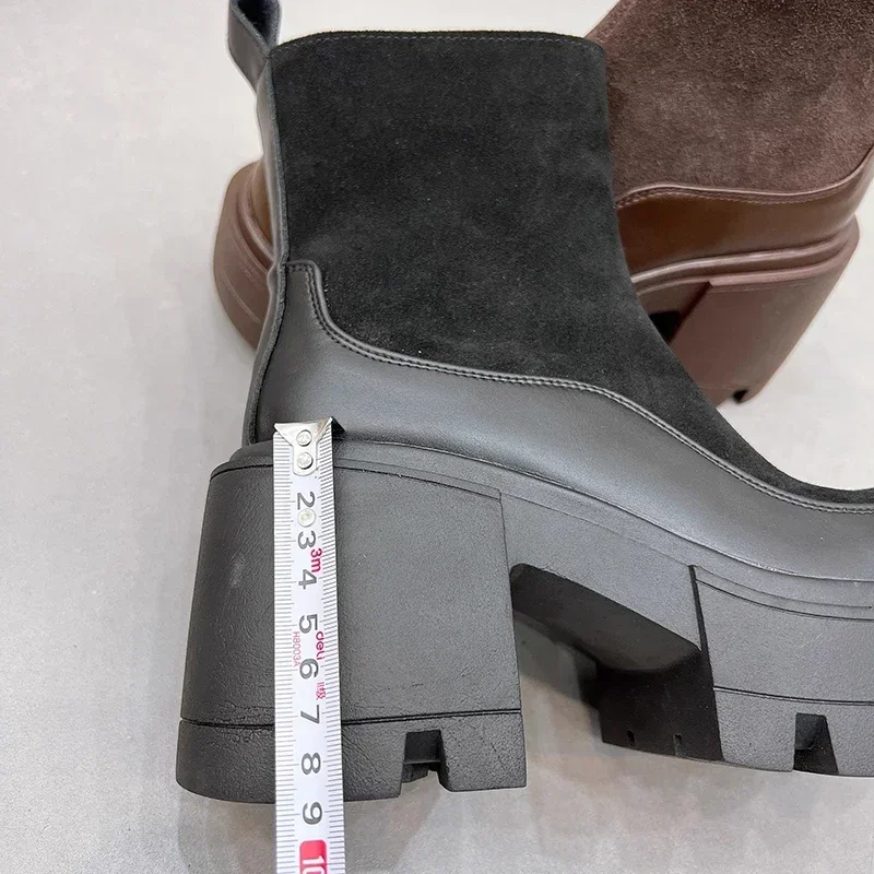 Designer Vintage Winter Platform High Heel Women Ankle Boots Fashion Zippers Short Booties Designer