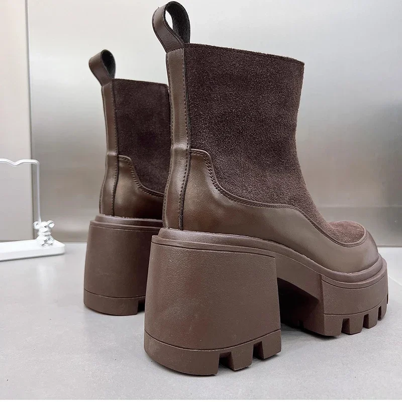 Designer Vintage Winter Platform High Heel Women Ankle Boots Fashion Zippers Short Booties Designer Designer Vintage Winter Platform High Heel Women Ankle Boots Fashion Zippers Short Booties Designer