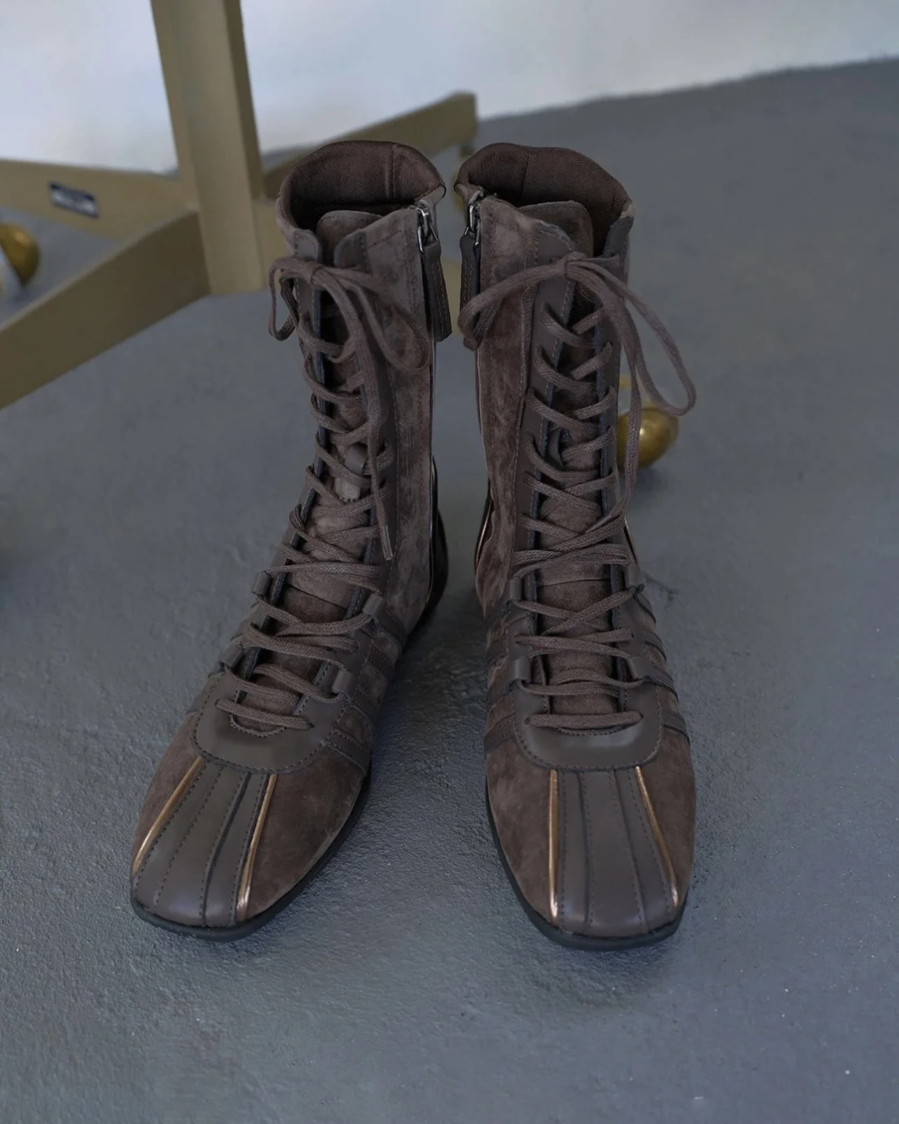 Retro Knight Boots Women's 2025 Spring Autumn Genuine Leather Lace-Up Western ort Boots Thi Bot Color Blo