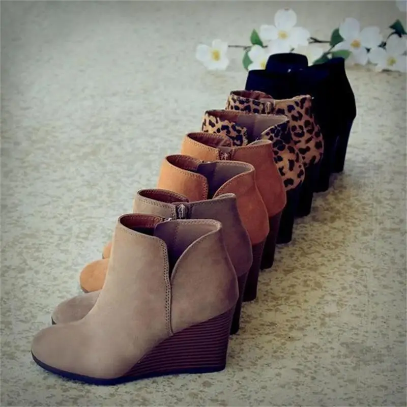 Women Boots 2023 Spring and Autumn Pointed Toe Booties Women Leopard Ankle Boots Footwear Platform High Heels Wedges Shoes Woman Women Boots 2023 Spring and Autumn Pointed Toe Booties Women Leopard Ankle Boots Footwear Platform High Heels Wedges Shoes Woman