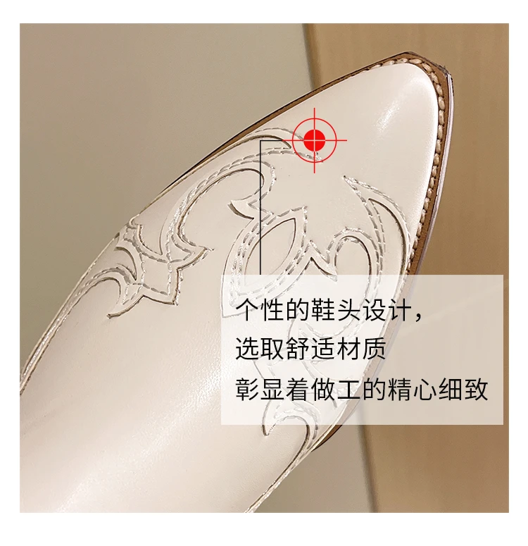 Women's Boots Retro Autumn Winter White Knee High Boots Big Size 41 Women Comfy Walking Female Western Cowboy Boot Women's Shoes