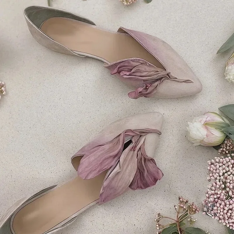 Women's Summer Niche Design Sandals Aesthetic Petal Pointed Toe Shallow Flat Shoes Handmade Sweet 2024 New Super Nice Shoes Women's Summer Niche Design Sandals Aesthetic Petal Pointed Toe Shallow Flat Shoes Handmade Sweet 2024 New Super Nice Shoes