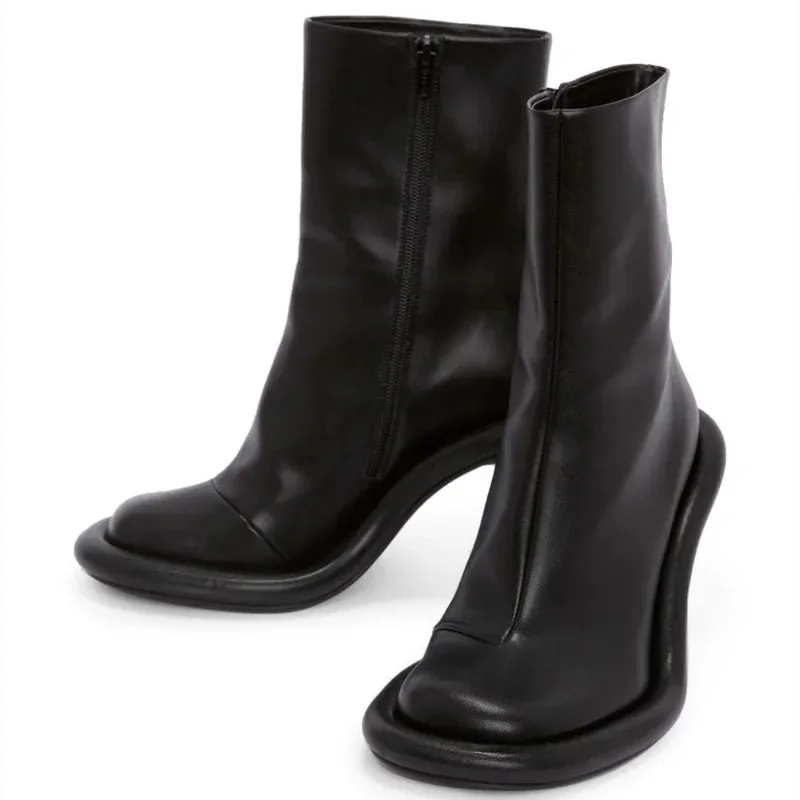 New Fashion Stiletto Heel Retro European and American Brand Side Zipper Denim Short Boots Platform Shoes Shoes for Women New Fashion Stiletto Heel Retro European and American Brand Side Zipper Denim Short Boots Platform Shoes Shoes for Women