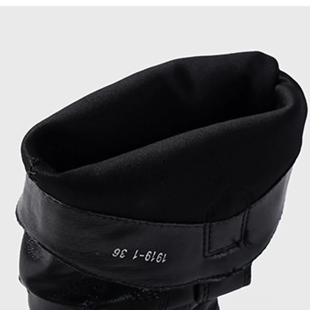 Luxury Brand Motorcycle Women's Calf Boots Platform Chunky High Heels Goth Metal Punk Shoes For Women Winter Comfy Design Boots Luxury Brand Motorcycle Women's Calf Boots Platform Chunky High Heels Goth Metal Punk Shoes For Women Winter Comfy Design Boots