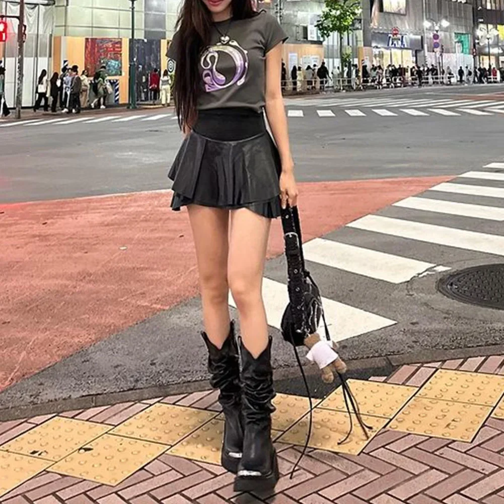 Luxury Brand Motorcycle Women's Calf Boots Platform Chunky High Heels Goth Metal Punk Shoes For Women Winter Comfy Design Boots Luxury Brand Motorcycle Women's Calf Boots Platform Chunky High Heels Goth Metal Punk Shoes For Women Winter Comfy Design Boots