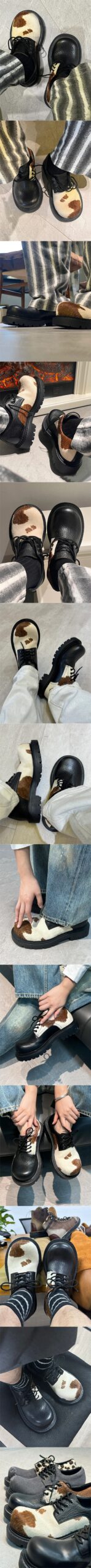 2025 Big Size 46 Unisex Retro Derby Shoes Women Vintage Lace-up Cow Patterned Horsehair Big Toe Flats Shoes for Men 2025 Big Size 46 Unisex Retro Derby Shoes Women Vintage Lace-up Cow Patterned Horsehair Big Toe Flats Shoes for Men