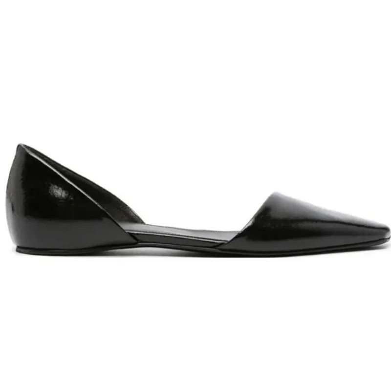 Genuine Leather Flat Shoes Women Retro Small Square Toe Slanted Mouth Hollow Single Shoes for Women Spring Autumn Flat Sandals Genuine Leather Flat Shoes Women Retro Small Square Toe Slanted Mouth Hollow Single Shoes for Women Spring Autumn Flat Sandals