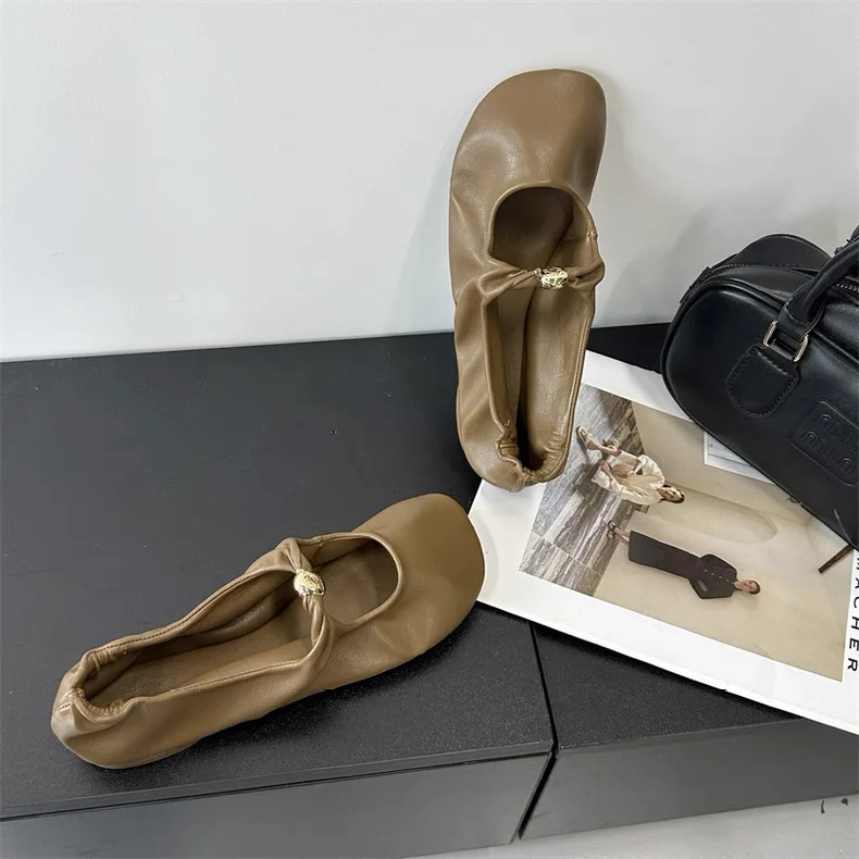 Retro Fashion Mary Jane Shoes Women Comfort Soft Sole Casual Shoes Female Yellow Elegant Brand Flat Shoes Zapatos De Mujer