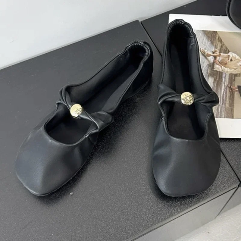 Retro Fashion Mary Jane Shoes Women Comfort Soft Sole Casual Shoes Female Yellow Elegant Brand Flat Shoes Zapatos De Mujer