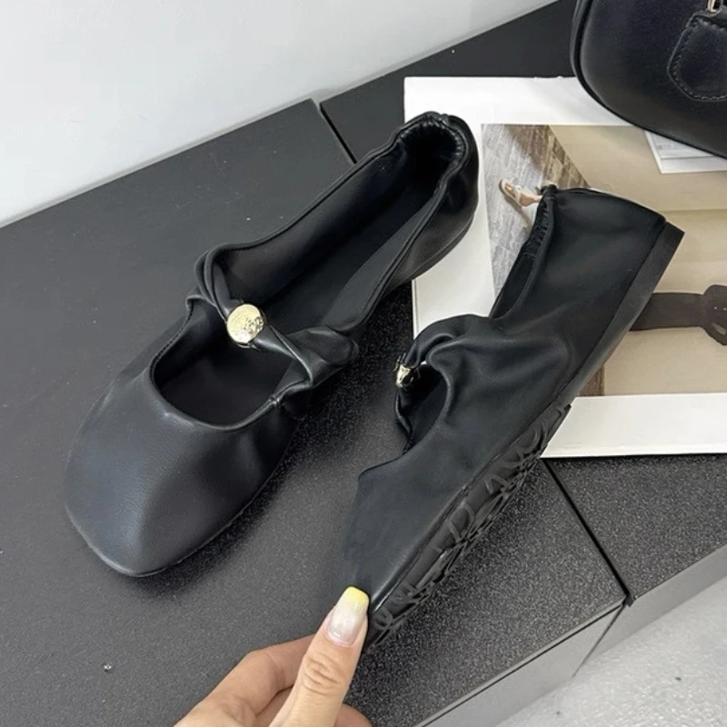 Retro Fashion Mary Jane Shoes Women Comfort Soft Sole Casual Shoes Female Yellow Elegant Brand Flat Shoes Zapatos De Mujer