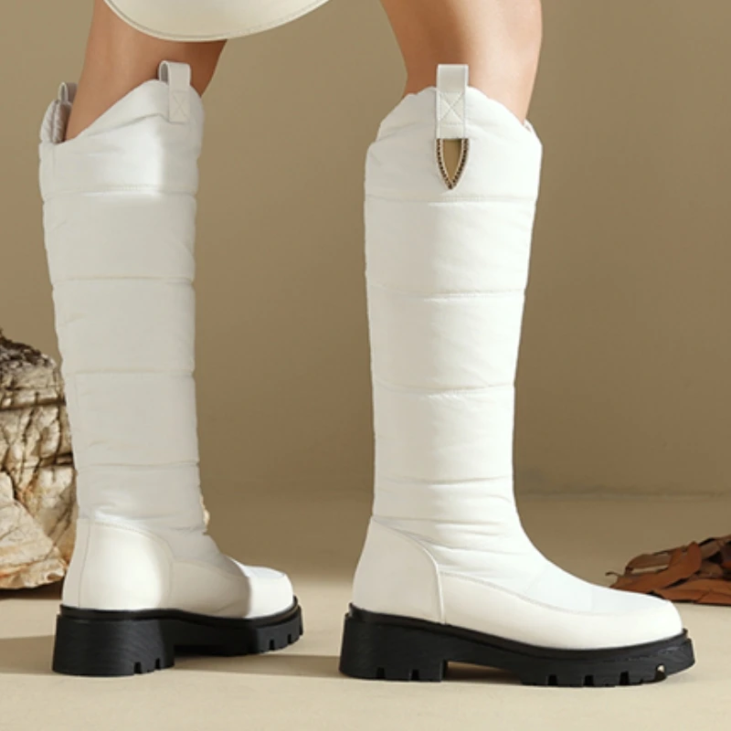 Women’s Winter Knee High Snow Boots Black White Warm Fur Plush High Boot Casual Low Heel Fashion Long Rain Shoes Waterproof Women's Winter Knee High Snow Boots Black White Warm Fur Plush High Boot Casual Low Heel Fashion Long Rain Shoes Waterproof
