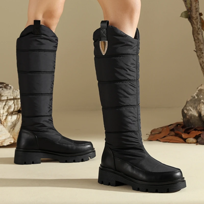 Women’s Winter Knee High Snow Boots Black White Warm Fur Plush High Boot Casual Low Heel Fashion Long Rain Shoes Waterproof Women's Winter Knee High Snow Boots Black White Warm Fur Plush High Boot Casual Low Heel Fashion Long Rain Shoes Waterproof