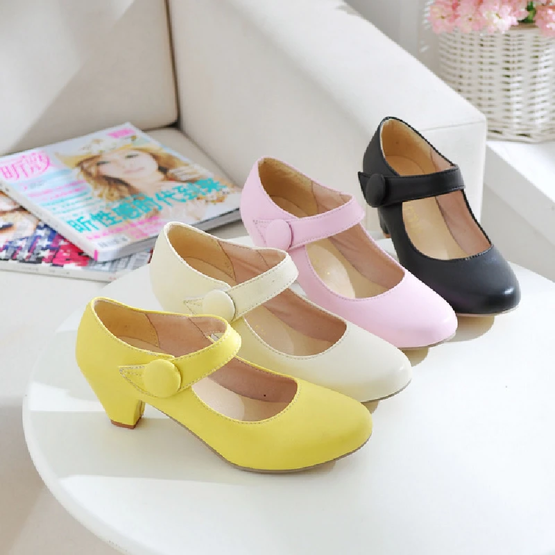 Yellow Women's Block Low Heels Mary Janes Shoes Fashion Comfortable Pumps Strap Beige Pink Party Wedding Shoes Ladies Casual