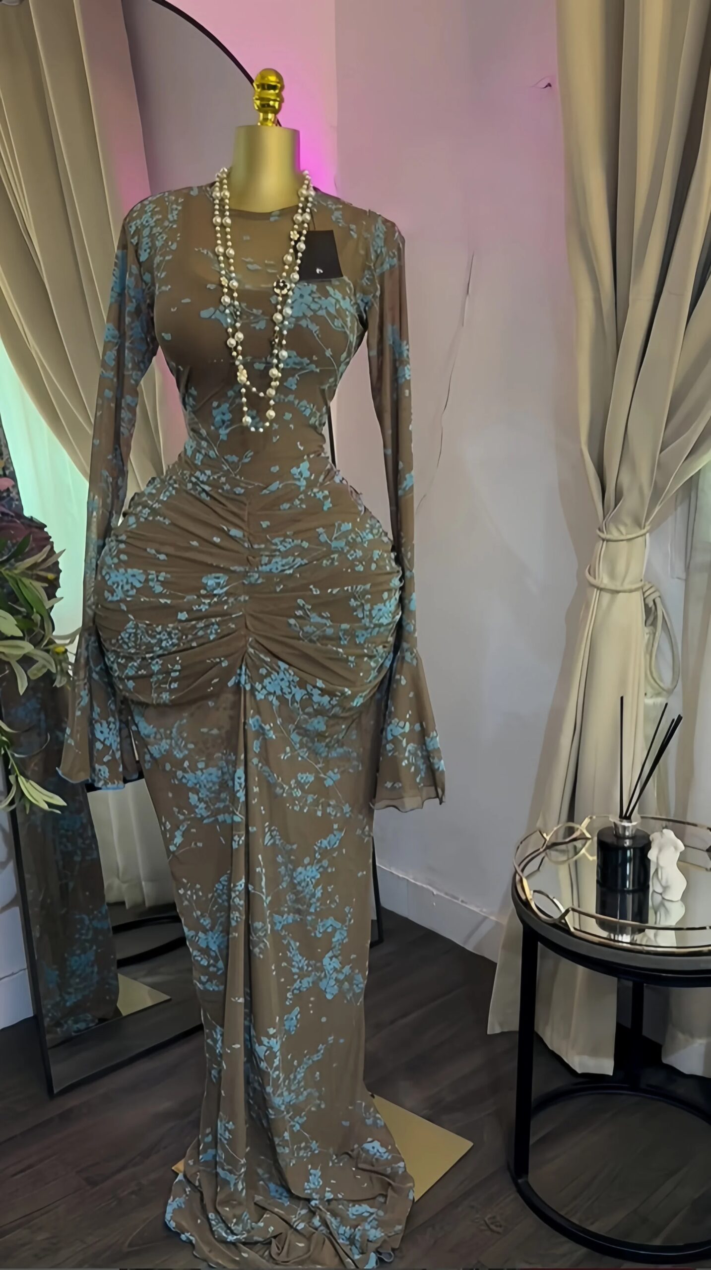 GLCMYAYA Women Flocking Stacked Ruched Long Sleeve with Tank Maxi Mermaid Dress 2026 Birthday Holiday Trendy Dresses Vestidos GLCMYAYA Women Flocking Stacked Ruched Long Sleeve with Tank Maxi Mermaid Dress 2026 Birthday Holiday Trendy Dresses Vestidos