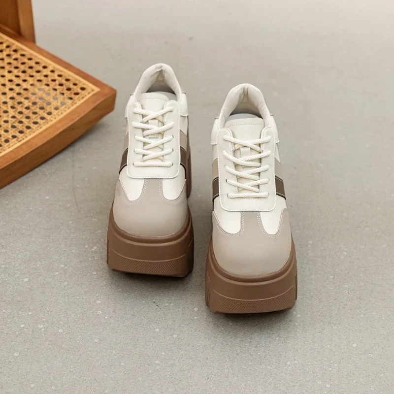 High Heels Ladies Spring New 11cm Fashion Women's Shoes Platform Genuine Leather Lace-up Ladies Shoes High Heels Ladies Spring New 11cm Fashion Women's Shoes Platform Genuine Leather Lace-up Ladies Shoes