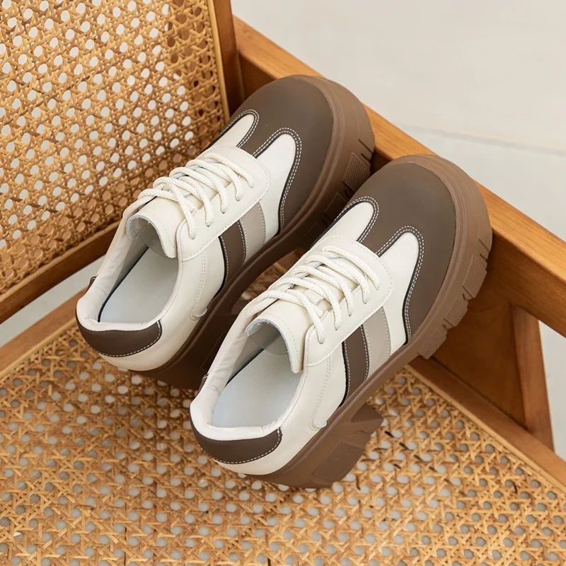 High Heels Ladies Spring New 11cm Fashion Women's Shoes Platform Genuine Leather Lace-up Ladies Shoes High Heels Ladies Spring New 11cm Fashion Women's Shoes Platform Genuine Leather Lace-up Ladies Shoes