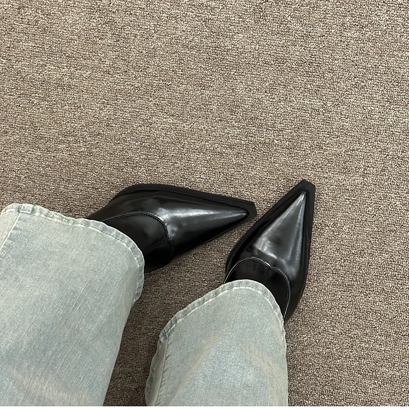 Autumn Winter Women Slim Ankle Boots Fashion Elegant Pointed Toe Shoes Thin High Heel Women's Morder Short Booties