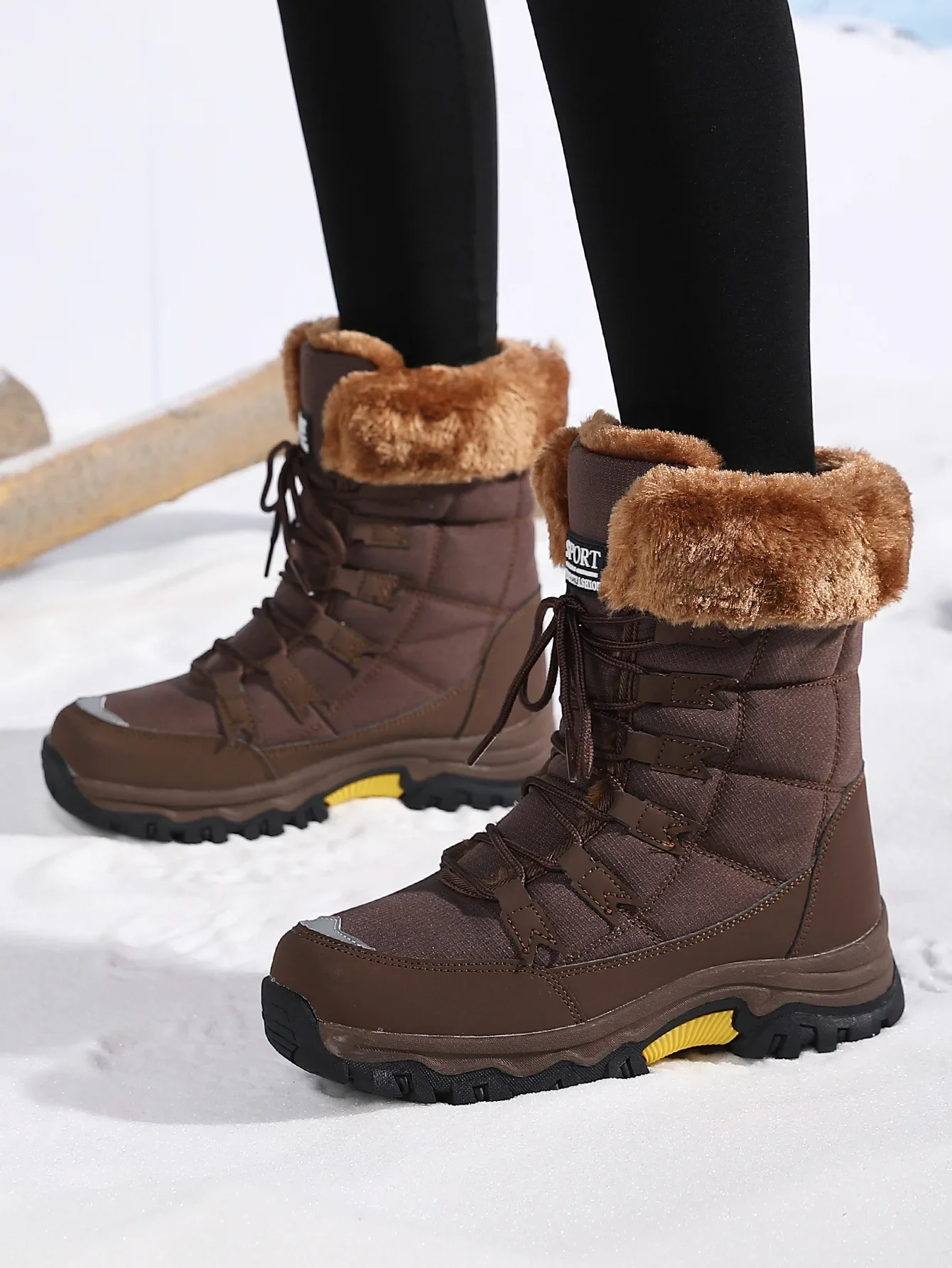 New Cotton Shoes Waterproof and Cold Proof Long Boots for Women Outdoor with Thick Velvet and Warmth Snow Boots