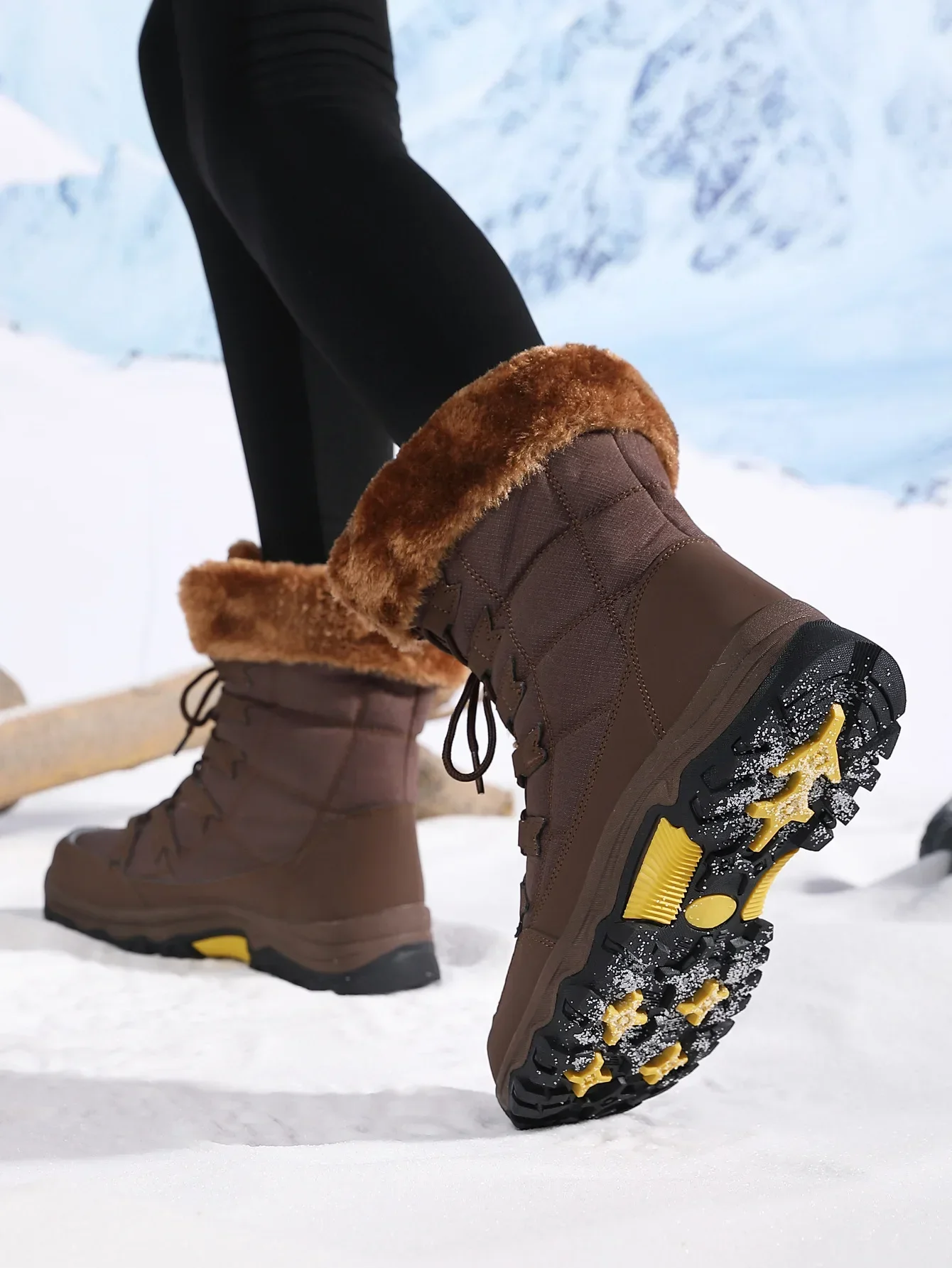 New Cotton Shoes Waterproof and Cold Proof Long Boots for Women Outdoor with Thick Velvet and Warmth Snow Boots