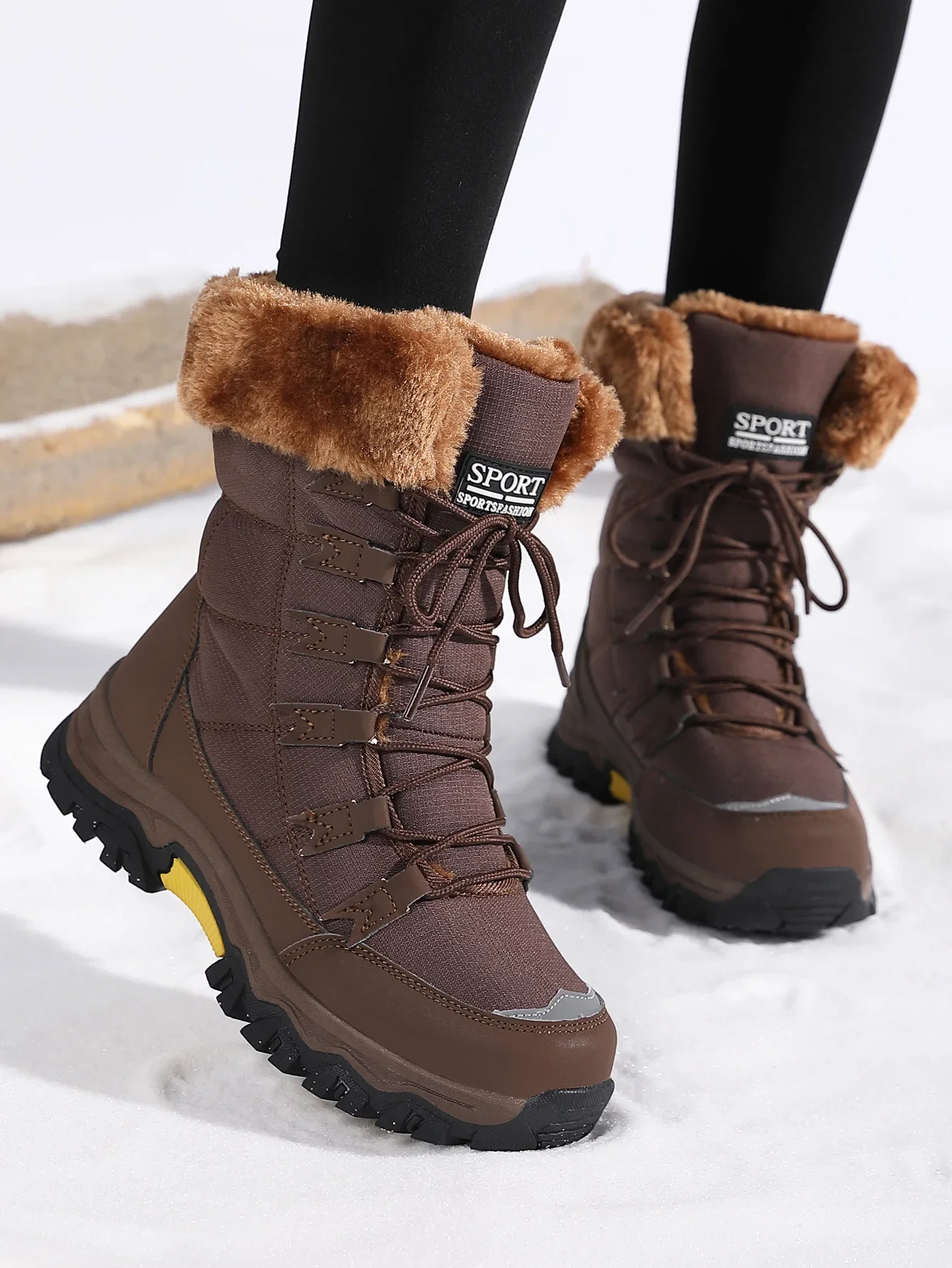 New Cotton Shoes Waterproof and Cold Proof Long Boots for Women Outdoor with Thick Velvet and Warmth Snow Boots