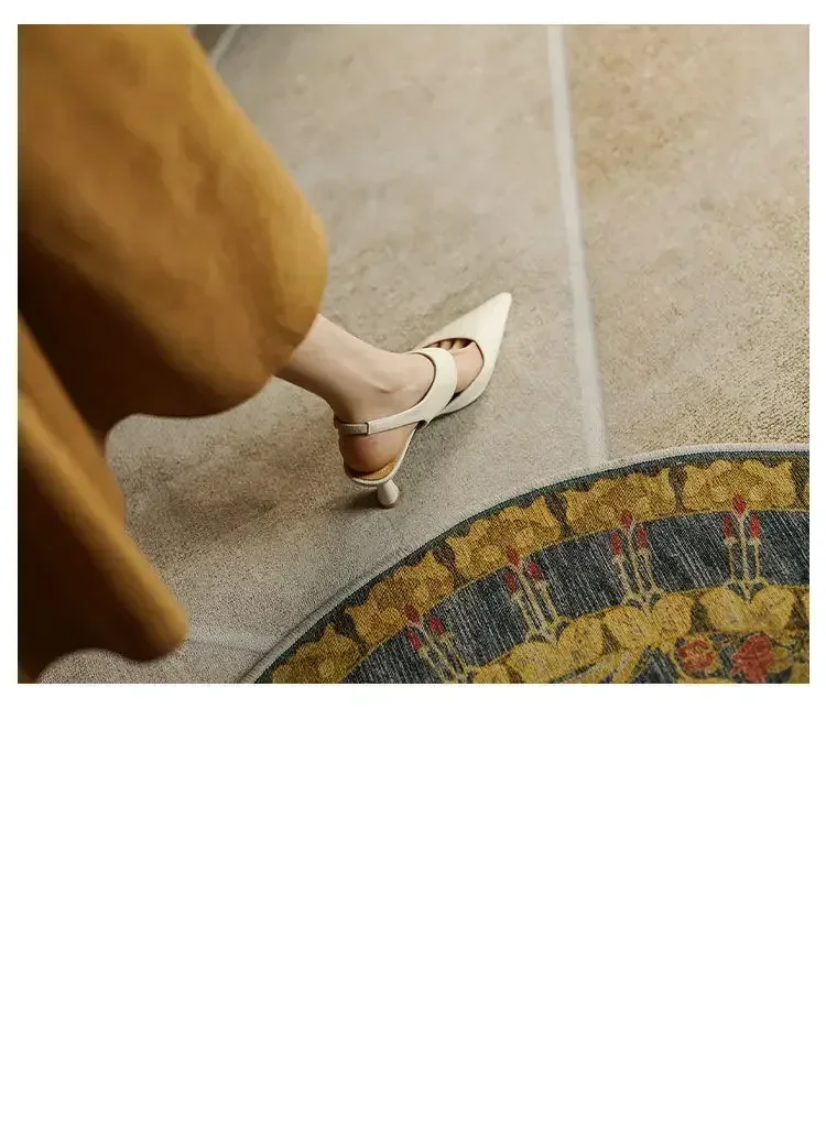 Women Sandals New French Back Empty Stiletto Toe Women High Heel Sandals Pointed Toe Roman Style Solid Color Women Shoes Women Sandals New French Back Empty Stiletto Toe Women High Heel Sandals Pointed Toe Roman Style Solid Color Women Shoes