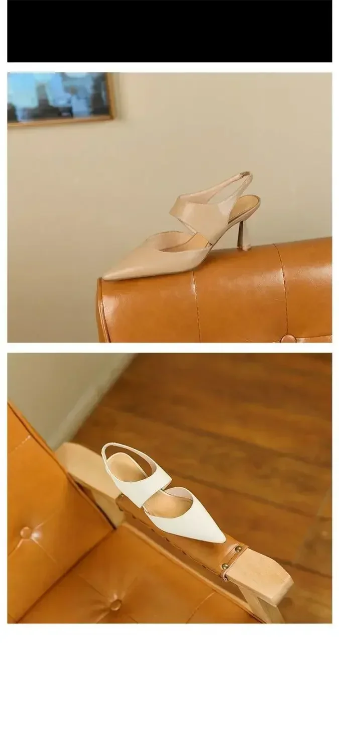 Women Sandals New French Back Empty Stiletto Toe Women High Heel Sandals Pointed Toe Roman Style Solid Color Women Shoes Women Sandals New French Back Empty Stiletto Toe Women High Heel Sandals Pointed Toe Roman Style Solid Color Women Shoes