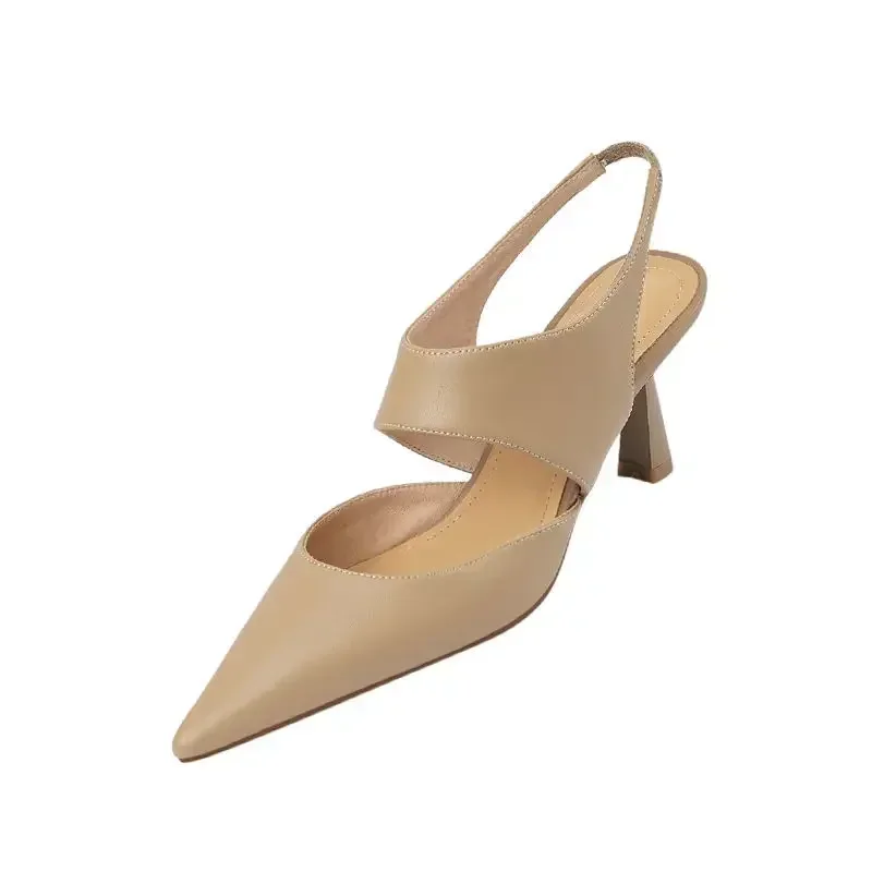 Women Sandals New French Back Empty Stiletto Toe Women High Heel Sandals Pointed Toe Roman Style Solid Color Women Shoes Women Sandals New French Back Empty Stiletto Toe Women High Heel Sandals Pointed Toe Roman Style Solid Color Women Shoes