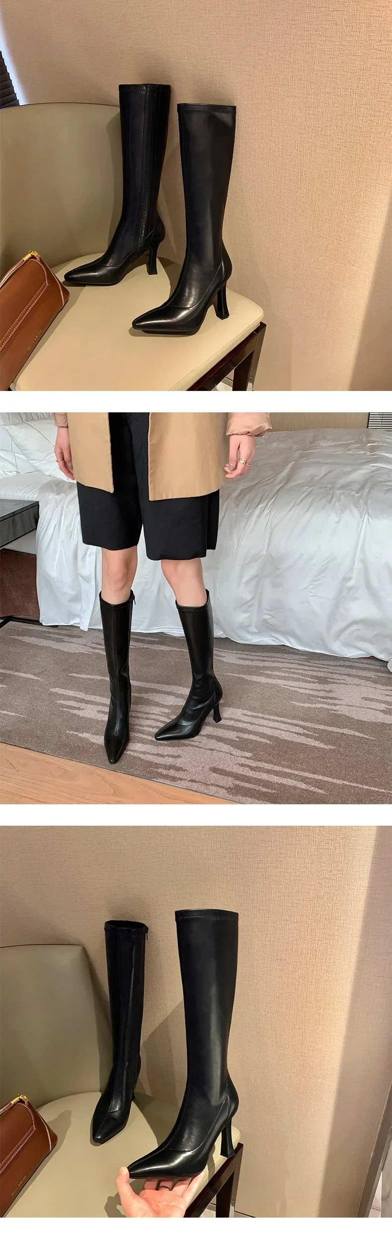 Women Boots High Heels Boots Sexy Knee High Boots Ladies Pointed Toe Side Zipper Shoes Autumn Fashion Knight Boot Women Boots High Heels Boots Sexy Knee High Boots Ladies Pointed Toe Side Zipper Shoes Autumn Fashion Knight Boot