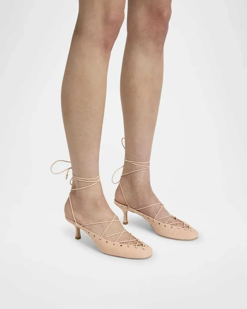 European and American Niche Light Luxury Retro Back Hollow Cross Tie Round Toe Fashion Roman Sandals Women's Ballet Shoes