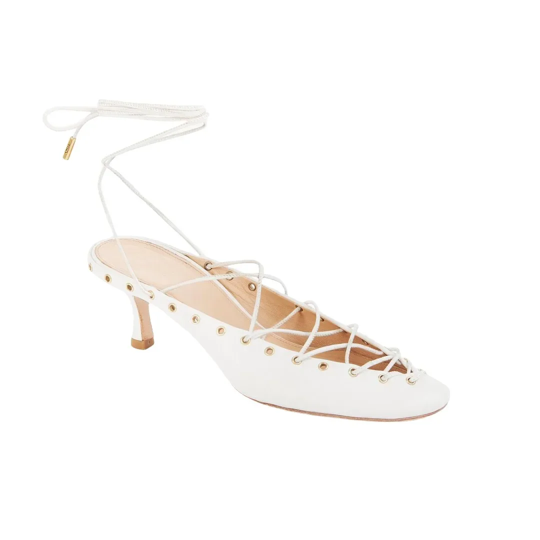 European and American Niche Light Luxury Retro Back Hollow Cross Tie Round Toe Fashion Roman Sandals Women's Ballet Shoes