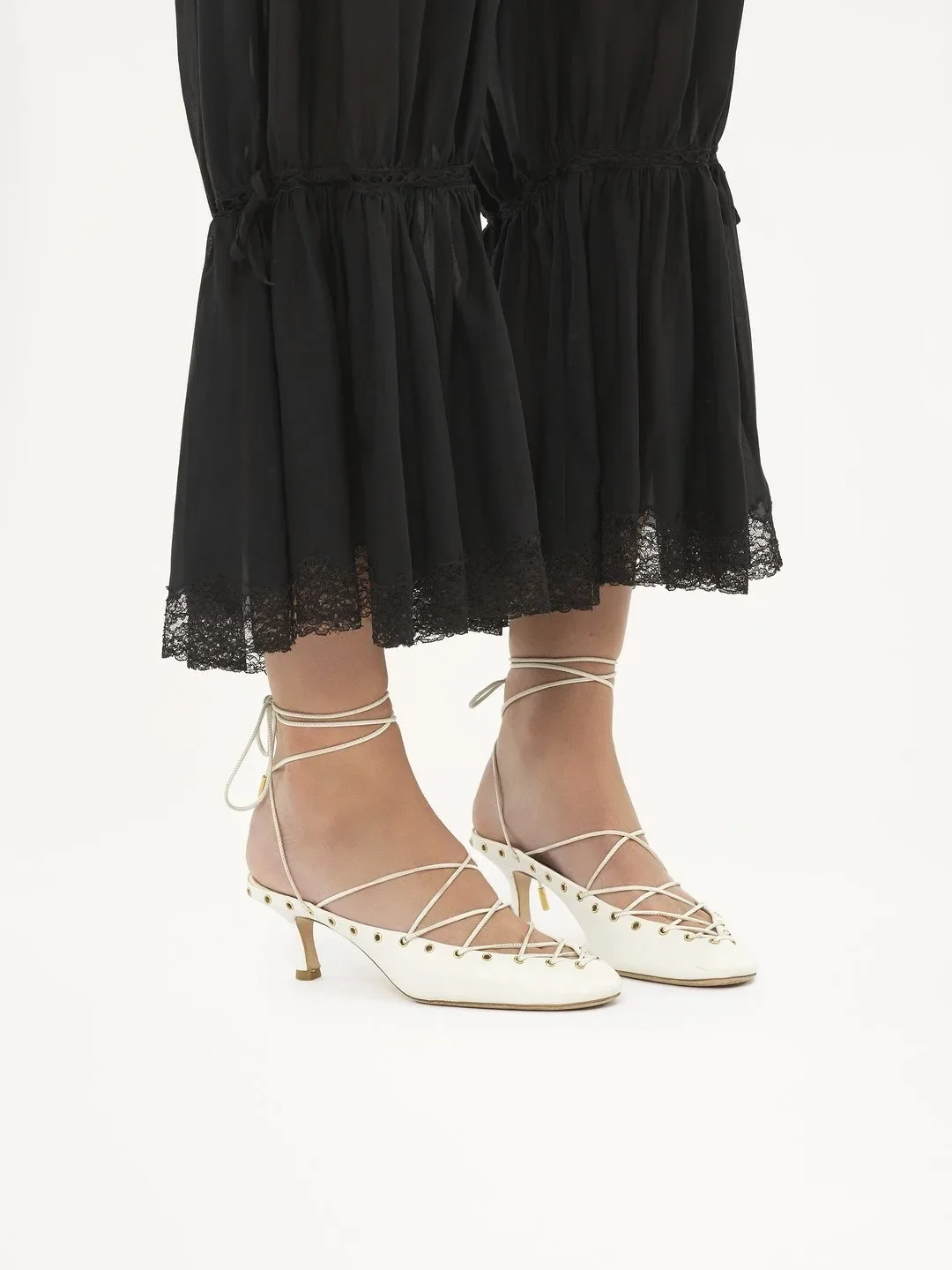 European and American Niche Light Luxury Retro Back Hollow Cross Tie Round Toe Fashion Roman Sandals Women's Ballet Shoes