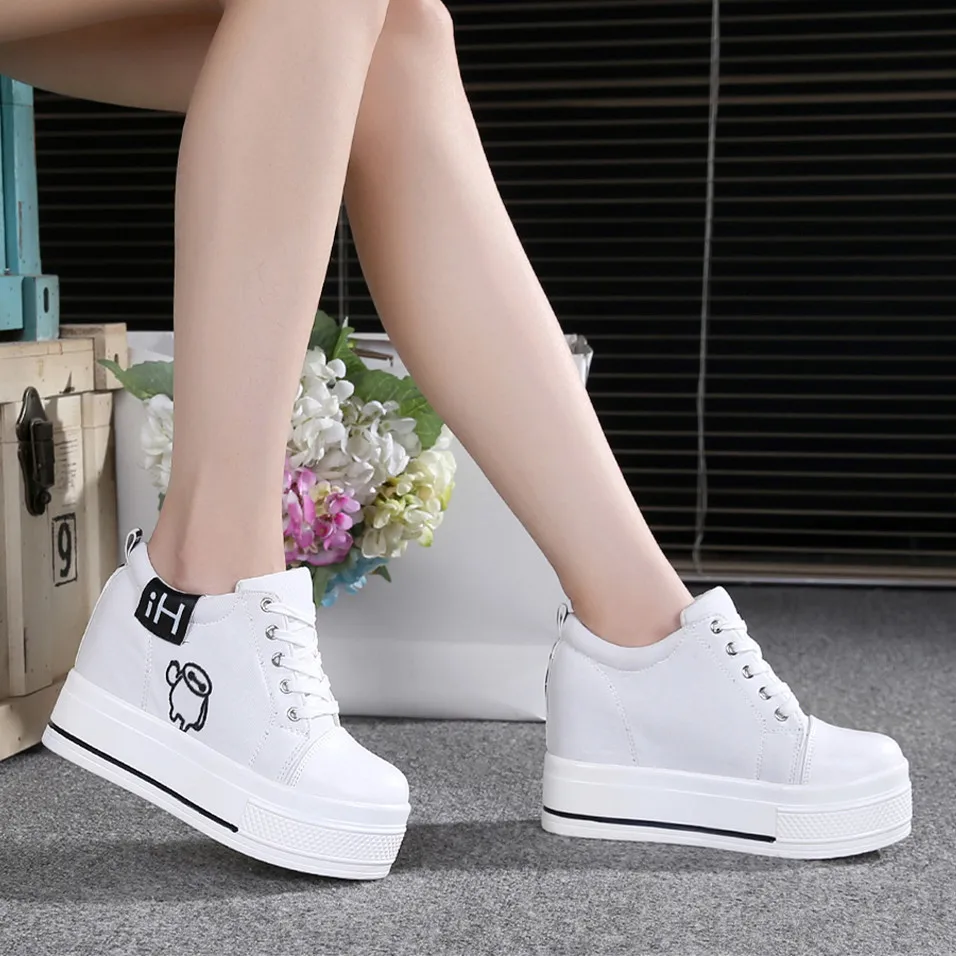 NEW Brand Hidden Heel Platform Sneakers Women's Breathable Wedge Canvas Shoes Woman Casual Ladies Boots Autumn Zapatos Mujer EVA