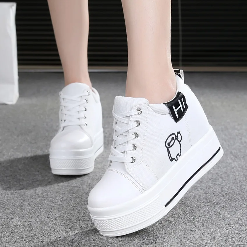 NEW Brand Hidden Heel Platform Sneakers Women's Breathable Wedge Canvas Shoes Woman Casual Ladies Boots Autumn Zapatos Mujer EVA