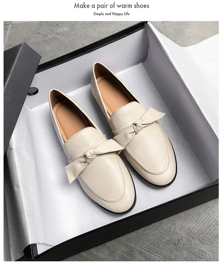 2024 Spring Fashion Flat Shoes Women PU Leather Slip on Loafer Shoes Ladies Flats Mocassins Big Size 44 Sapato Feminino Loafers