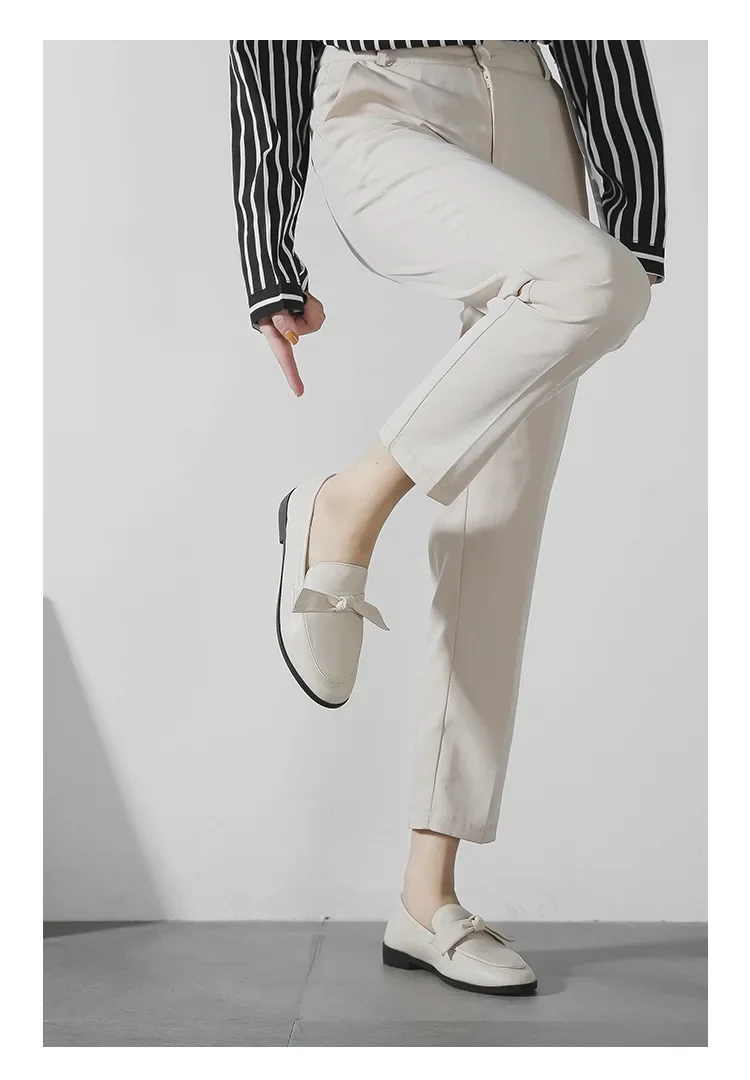 2024 Spring Fashion Flat Shoes Women PU Leather Slip on Loafer Shoes Ladies Flats Mocassins Big Size 44 Sapato Feminino Loafers