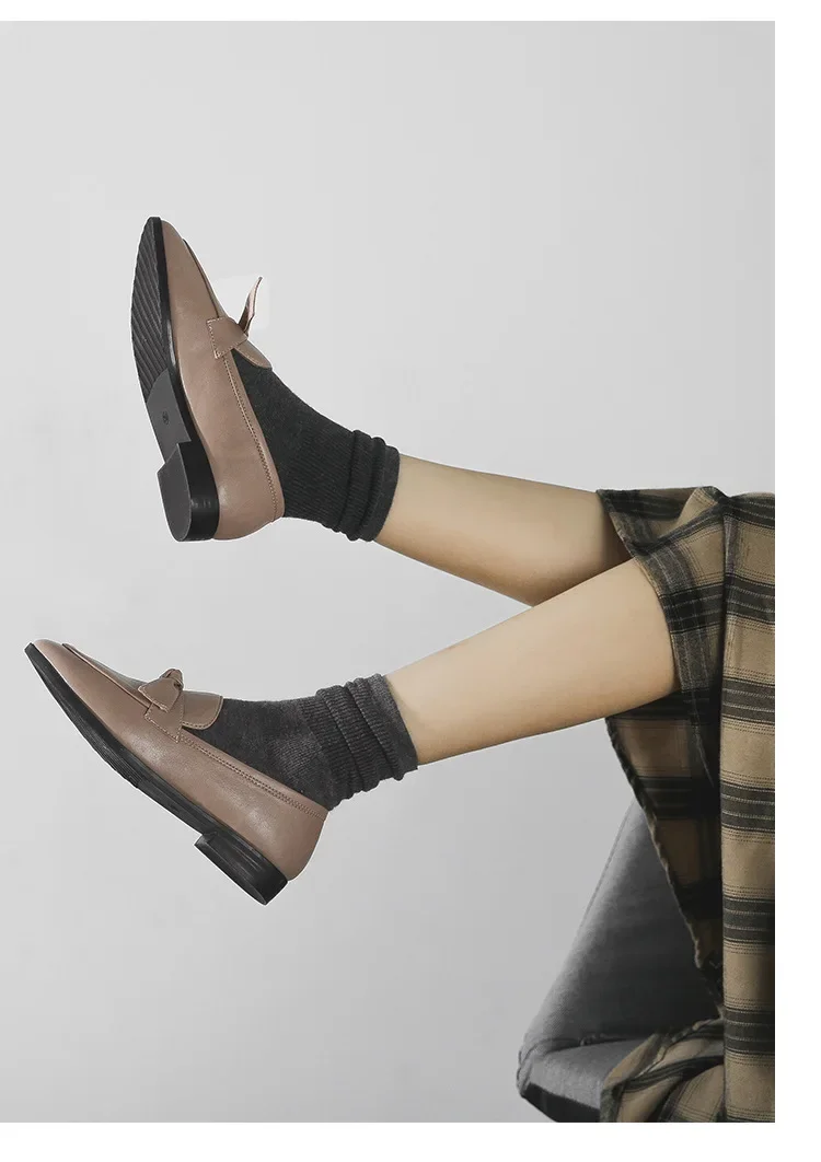 2024 Spring Fashion Flat Shoes Women PU Leather Slip on Loafer Shoes Ladies Flats Mocassins Big Size 44 Sapato Feminino Loafers