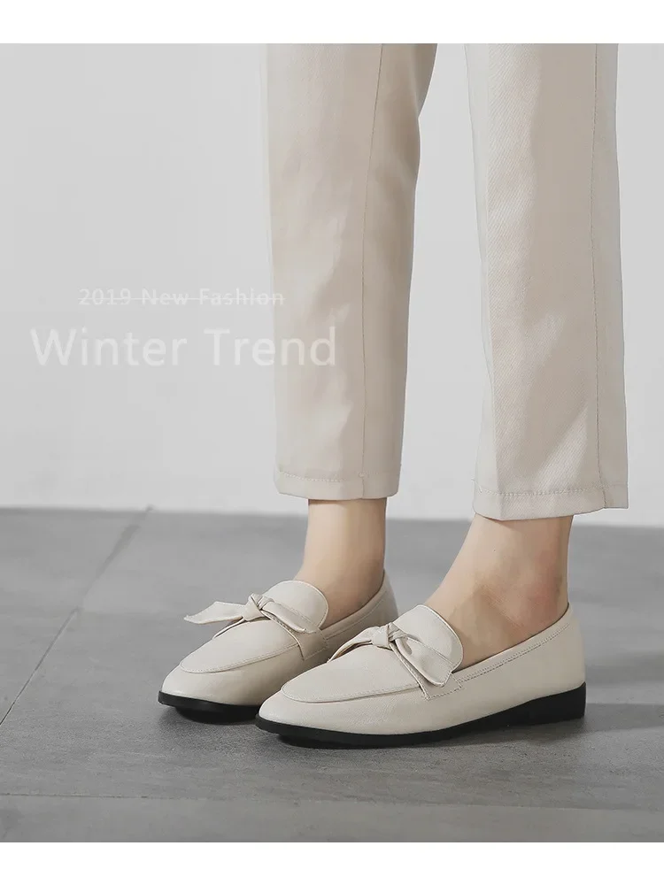 2024 Spring Fashion Flat Shoes Women PU Leather Slip on Loafer Shoes Ladies Flats Mocassins Big Size 44 Sapato Feminino Loafers