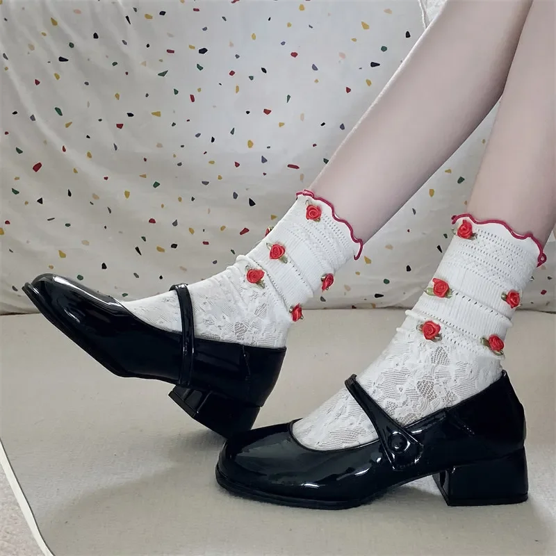 Retro Red Mary Jane Shoes Women Thick Heels Ankle Buckle Lolita Shoes Woman Student French Square Heel Shallow Mouth Single Shoe Retro Red Mary Jane Shoes Women Thick Heels Ankle Buckle Lolita Shoes Woman Student French Square Heel Shallow Mouth Single Shoe