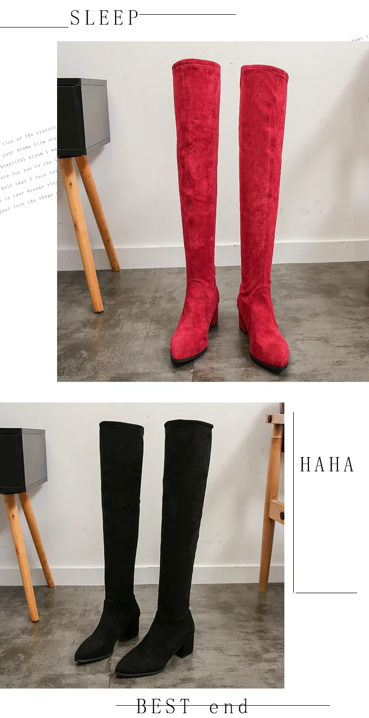 Thigh High Boots Women 2023 Winter Fashion Boot New Over Knee Boots Women Shoes Sexy High Heels Botas Red Warm Fur Black Boots Thigh High Boots Women 2023 Winter Fashion Boot New Over Knee Boots Women Shoes Sexy High Heels Botas Red Warm Fur Black Boots