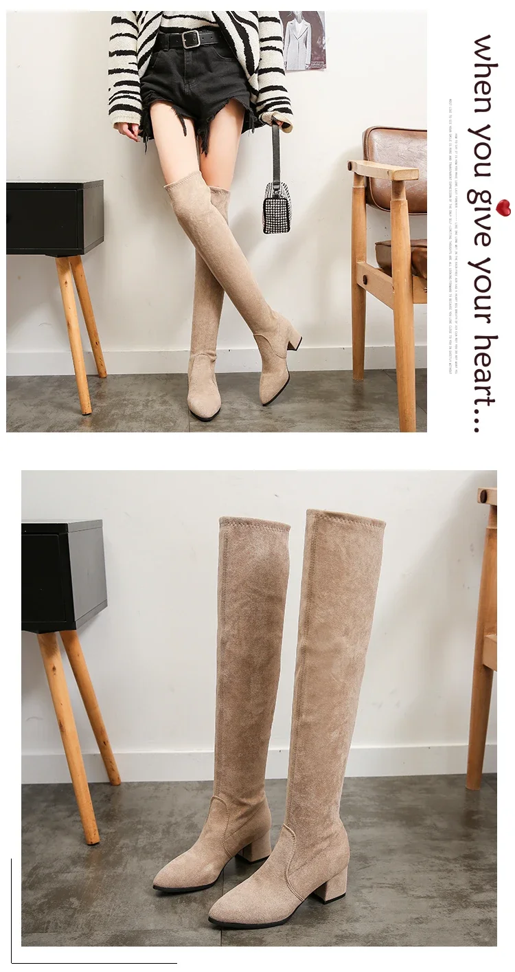 Thigh High Boots Women 2023 Winter Fashion Boot New Over Knee Boots Women Shoes Sexy High Heels Botas Red Warm Fur Black Boots Thigh High Boots Women 2023 Winter Fashion Boot New Over Knee Boots Women Shoes Sexy High Heels Botas Red Warm Fur Black Boots