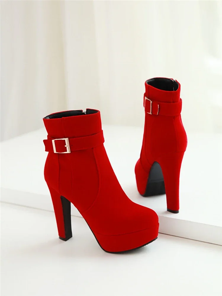 High Heels Women Ankle Boots Lace Up Fall Winter Platform Ladies Boots Large Size Fashion Shoes White Black Brown High Heels Women Ankle Boots Lace Up Fall Winter Platform Ladies Boots Large Size Fashion Shoes White Black Brown