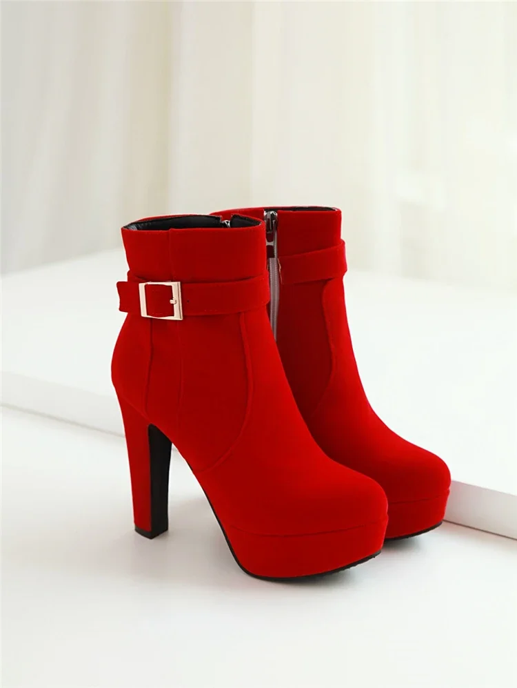 High Heels Women Ankle Boots Lace Up Fall Winter Platform Ladies Boots Large Size Fashion Shoes White Black Brown High Heels Women Ankle Boots Lace Up Fall Winter Platform Ladies Boots Large Size Fashion Shoes White Black Brown